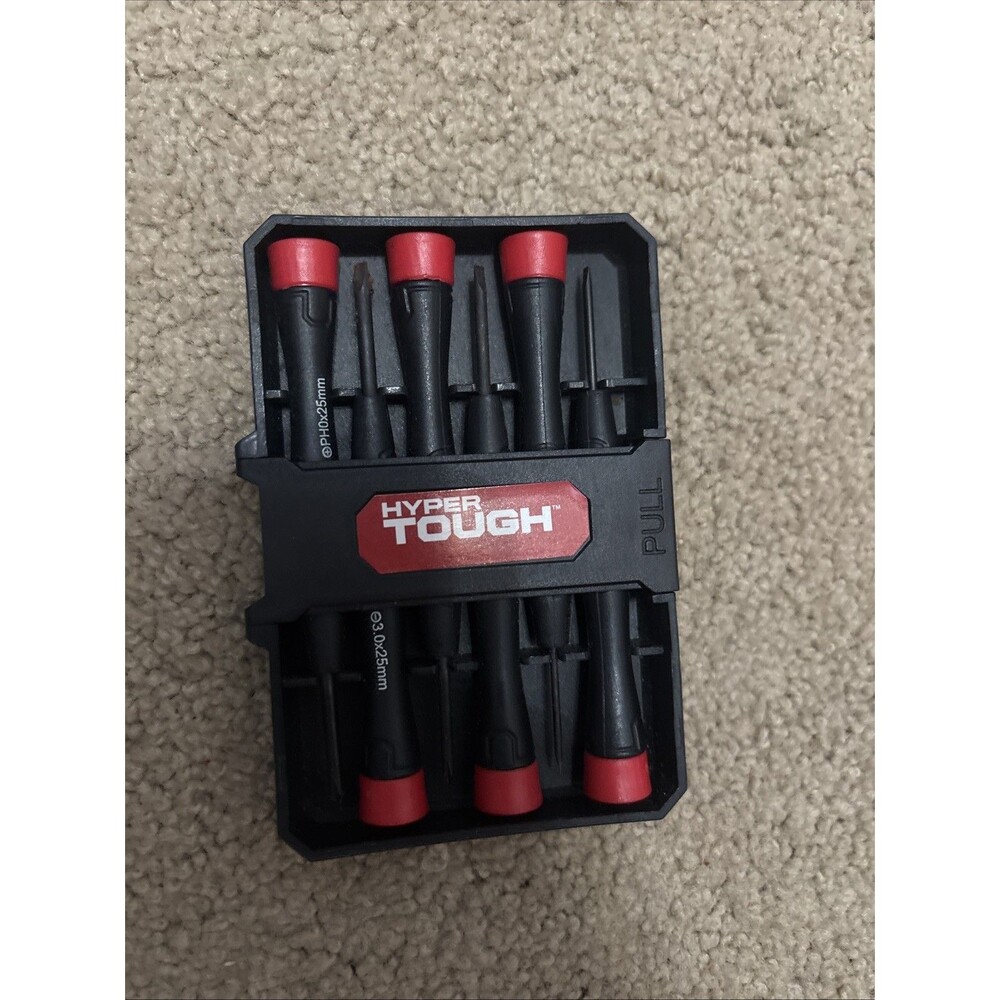 Hyper Tough 6-Piece Precision Screwdriver Mixed Set w/ Case Black/Red